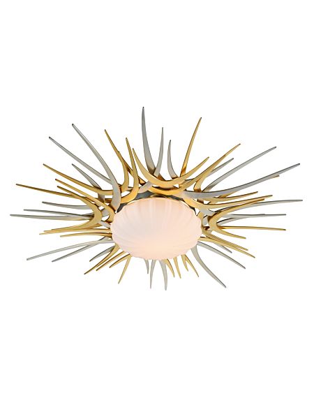  Helios Ceiling Light in Gold And Silver Leaf