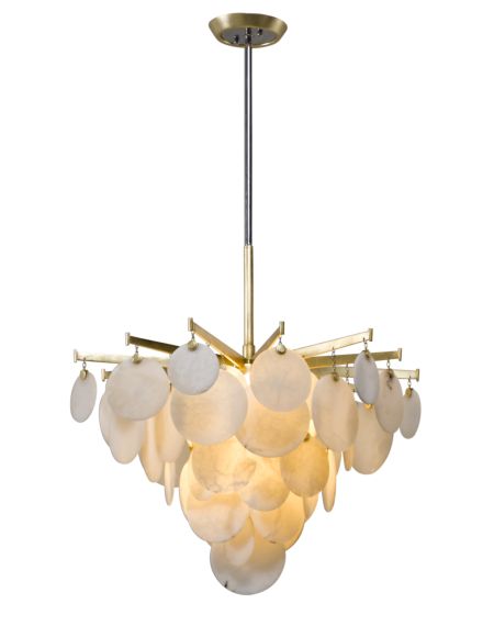  Serenity Pendant Light in Gold Leaf With Polished Stainless