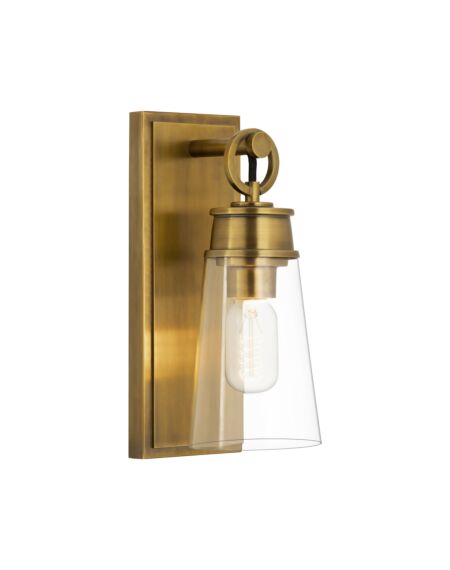 Z-Lite Wentworth 1-Light Wall Sconce In Rubbed Brass