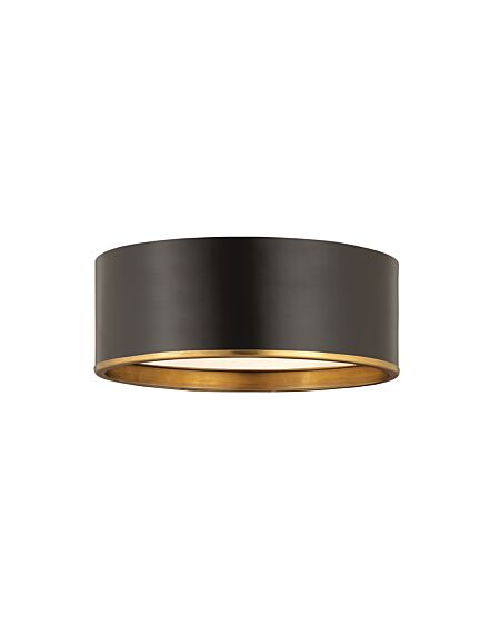 Z-Lite Arlo 3-Light Flush Mount Ceiling Light In Matte Black With Rubbed Brass