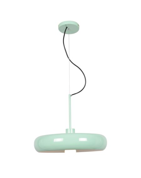  Bistro Pendant Light in Mint Green and White