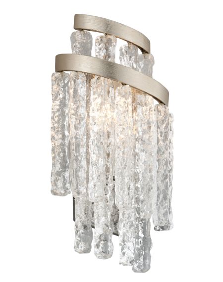  Mont Blanc Wall Sconce in Modern Silver Leaf