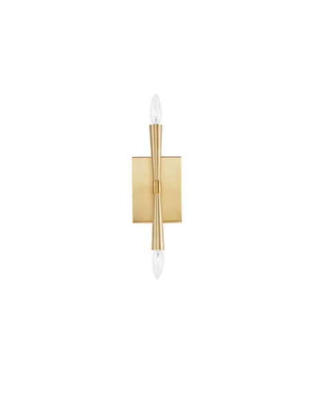 Rome 2-Light Wall Sconce in Satin Brass