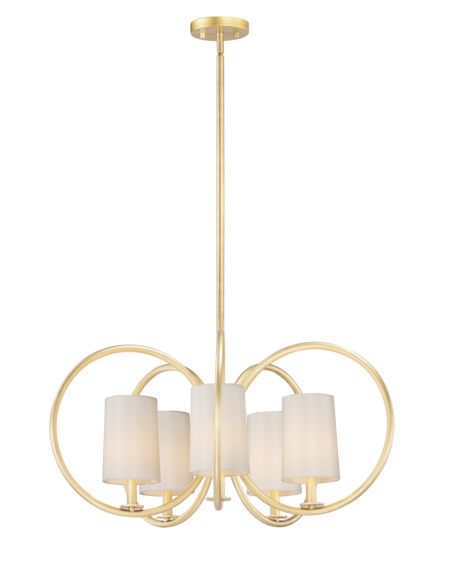  Meridian  Transitional Chandelier in Natural Aged Brass
