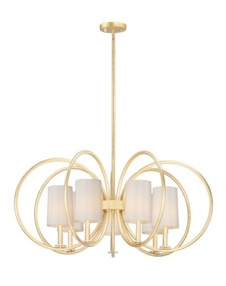  Meridian  Transitional Chandelier in Natural Aged Brass