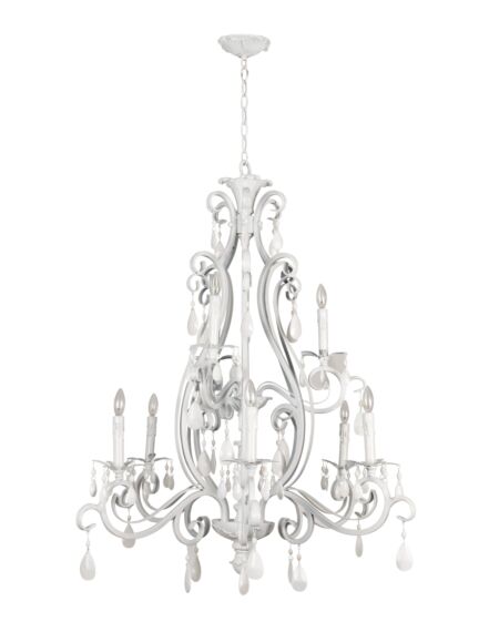 Craftmade Englewood 9-Light Traditional Chandelier in Gloss White