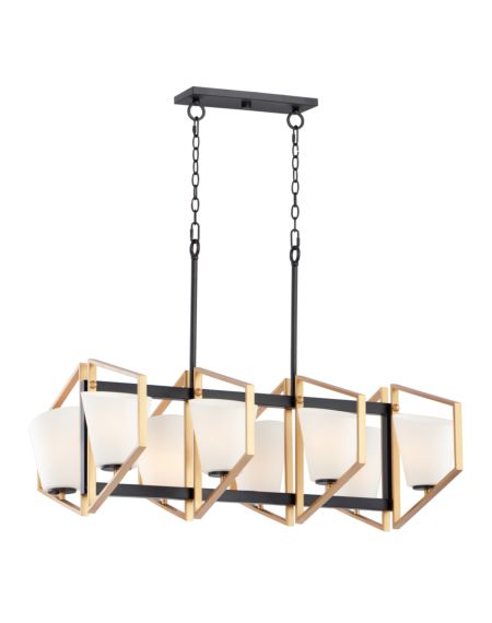  Oblique Pendant Light in Gold and Black