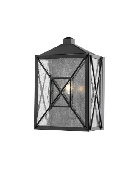 Caswell 1-Light Outdoor Wall Sconce in Powder Coated Black