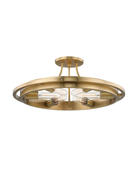  Chambers Ceiling Light in Aged Brass