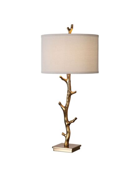 Javor 1-Light Table Lamp in Antiqued Gold