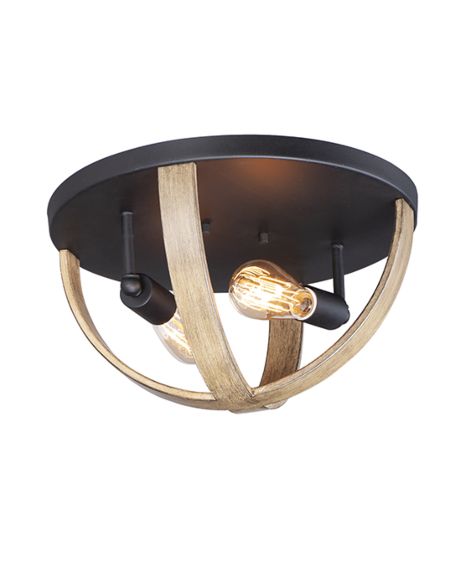  Compass Ceiling Light in Barn Wood and Black