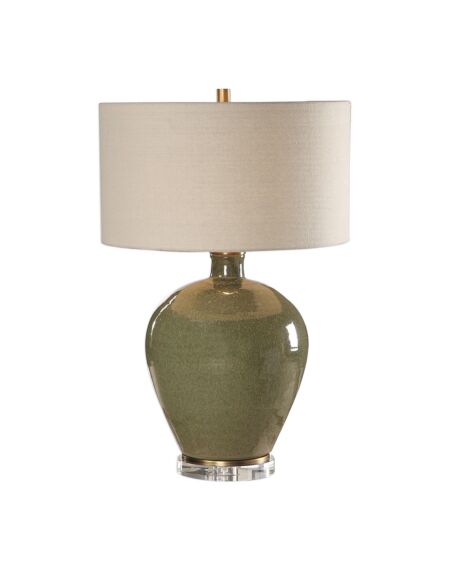 Elva 1-Light Table Lamp in Antique Brass