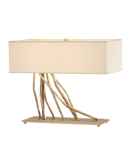 Hubbardton Forge 17 2-Light Brindille Table Lamp in Soft Gold
