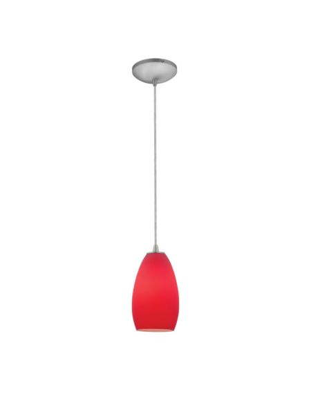 Champagne Red Glass Corded Pendant Light