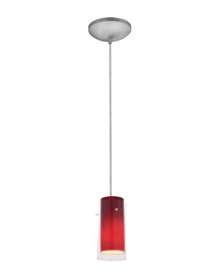 Glass`n Glass Cylinder Red Sky Pendant Light