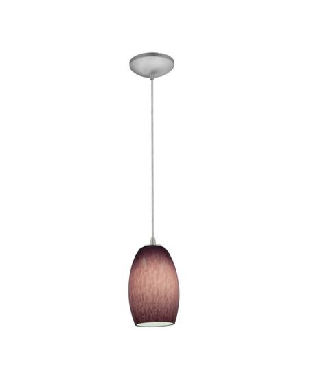 Access Chianti Pendant Light in Brushed Steel and Purple Cloud