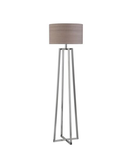 Keokee 1-Light Floor Lamp in Polished Stainless Steel