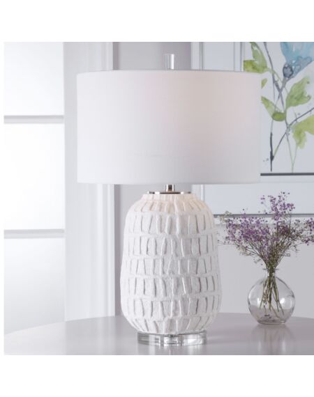 Caelina 1-Light Table Lamp in Polished Nickel