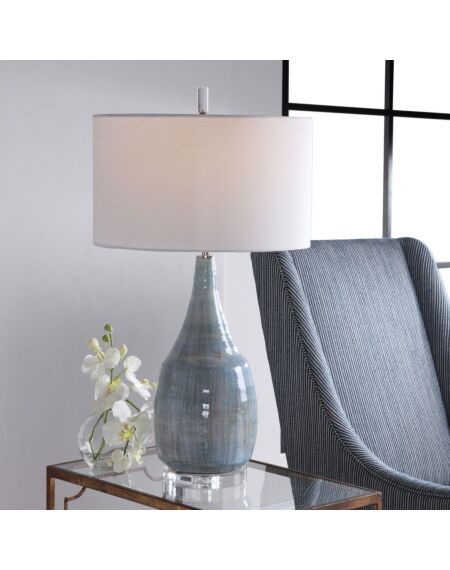 Rialta 1-Light Table Lamp in Polished Nickel
