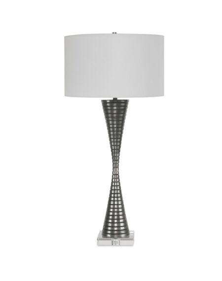 Renegade 1-Light Table Lamp in Masculine Look With Ribbed Texture