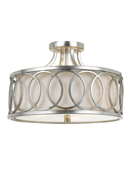 Libby Langdon for Crystorama Graham Ceiling Light in Antique Silver