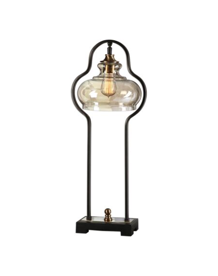 Cotulla 1-Light Desk Lamp in Antique Brass