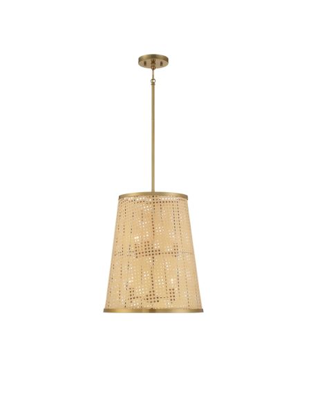Astoria 6-Light Pendant in Natural with Burnished Brass