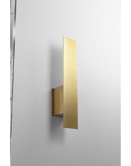 Reflex 2-Light LED Wall Sconce in Aged Brass