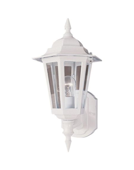 Builder Cast Outdoor Clear Glass Wall Lantern in White