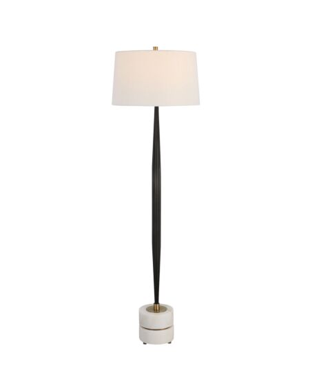 Miraz 1-Light Floor Lamp in Brushed Brass