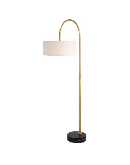 Huxford 1-Light Floor Lamp in Antique Brushed Brass