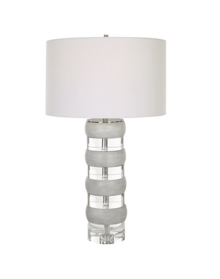 Uttermost 1-Light Band Together Crystal & Wood Table Lamp