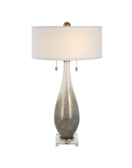 Uttermost 2-Light Cardoni Bronze Glass Table Lamp