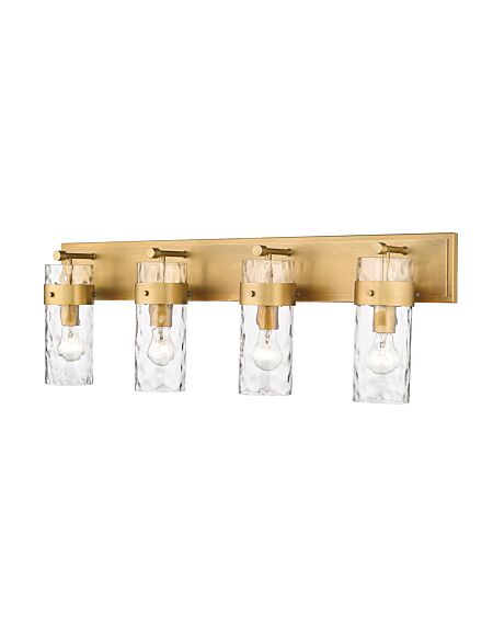 Z-Lite Fontaine 4-Light Bathroom Vanity Light In Rubbed Brass