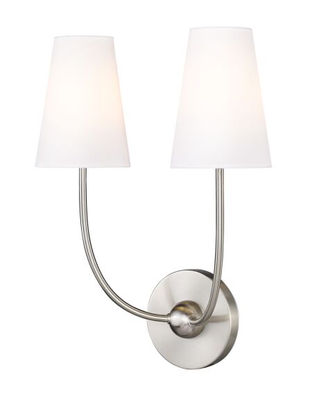 Shannon 2-Light Wall Sconce in Brushed Nickel