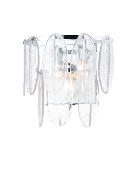  Glacier Wall Sconce in White and Polished Chrome