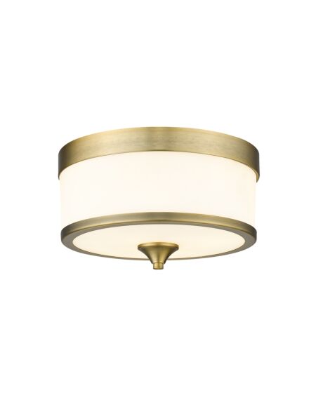 Z-Lite Cosmopolitan 3-Light Flush Mount Ceiling Light In Heritage Brass