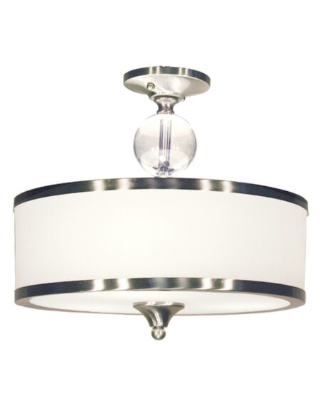 Z-Lite Cosmopolitan 3-Light Semi Flush Mount Ceiling Light In Brushed Nickel