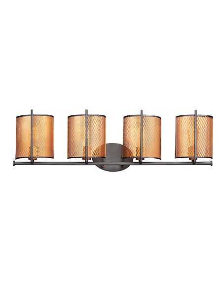 Maxim Caspian 4 Light Wall Sconce in Oil Rubbed Bronze and Antique Brass