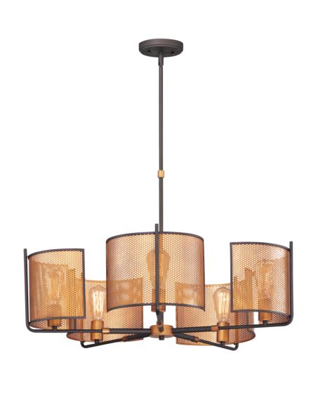  Caspian Pendant Light in Oil Rubbed Bronze and Antique Brass