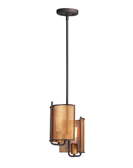  Caspian Pendant Light in Oil Rubbed Bronze and Antique Brass