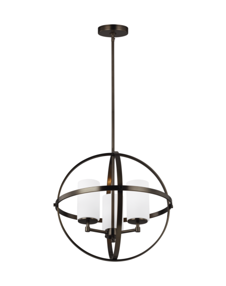 Sea Gull Alturas 3 Light Contemporary Chandelier in Brushed Oil Rubbed Bronze