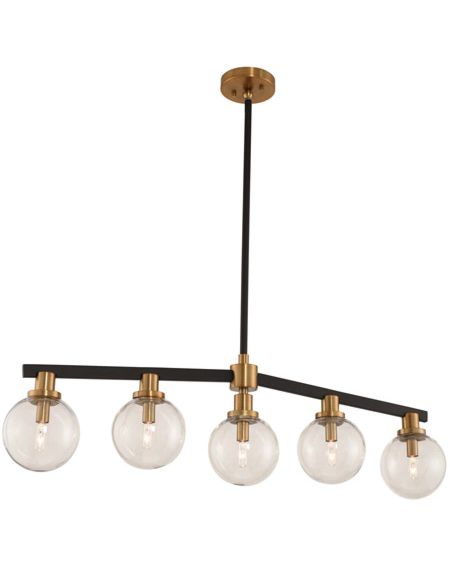  Cameo Pendant Light in Matte Black Finish with Brushed Pearlized Brass