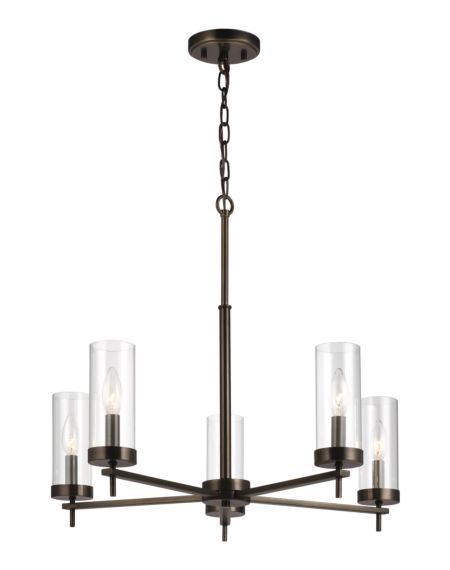 Sea Gull Zire 5 Light LED Chandelier in Brushed Oil Rubbed Bronze