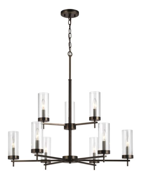Sea Gull Zire 9 Light LED Chandelier in Brushed Oil Rubbed Bronze