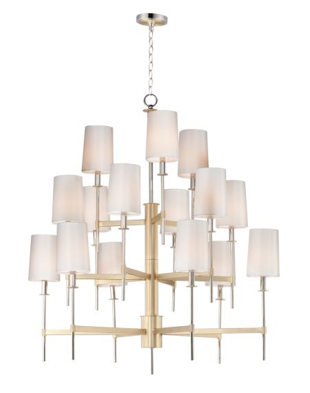  UptownMulti-Tier Chandelier in Satin Brass and Polished Nickel