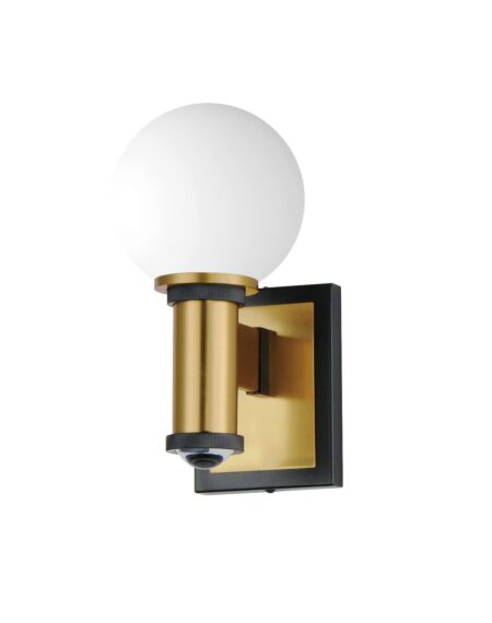 San Simeon 2-Light LED Wall Sconce in Black with Natural Aged Brass