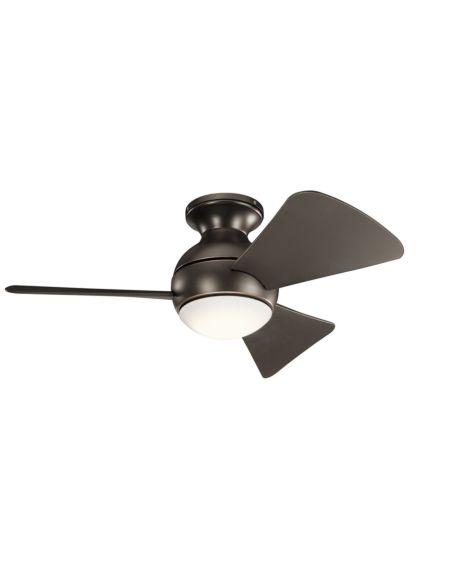 Kichler Sola 34 Inch LED Flush Mount Ceiling Fan in Olde Bronze