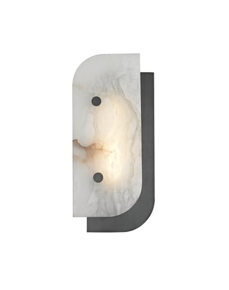  Yin & Yang Alabaster Wall Sconce in Old Bronze