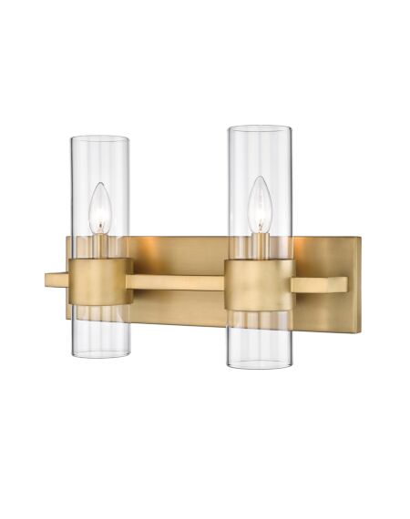 Z-Lite Lawson 2-Light Bathroom Vanity Light In Rubbed Brass
